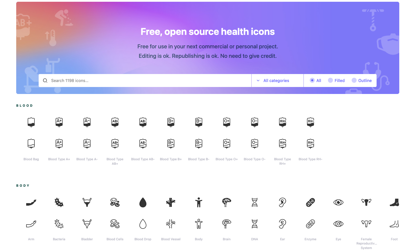 Health Icons - simple icons
